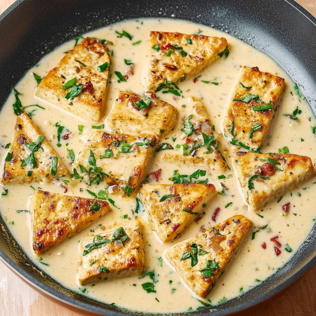 Seared Tofu Creamy Sauce