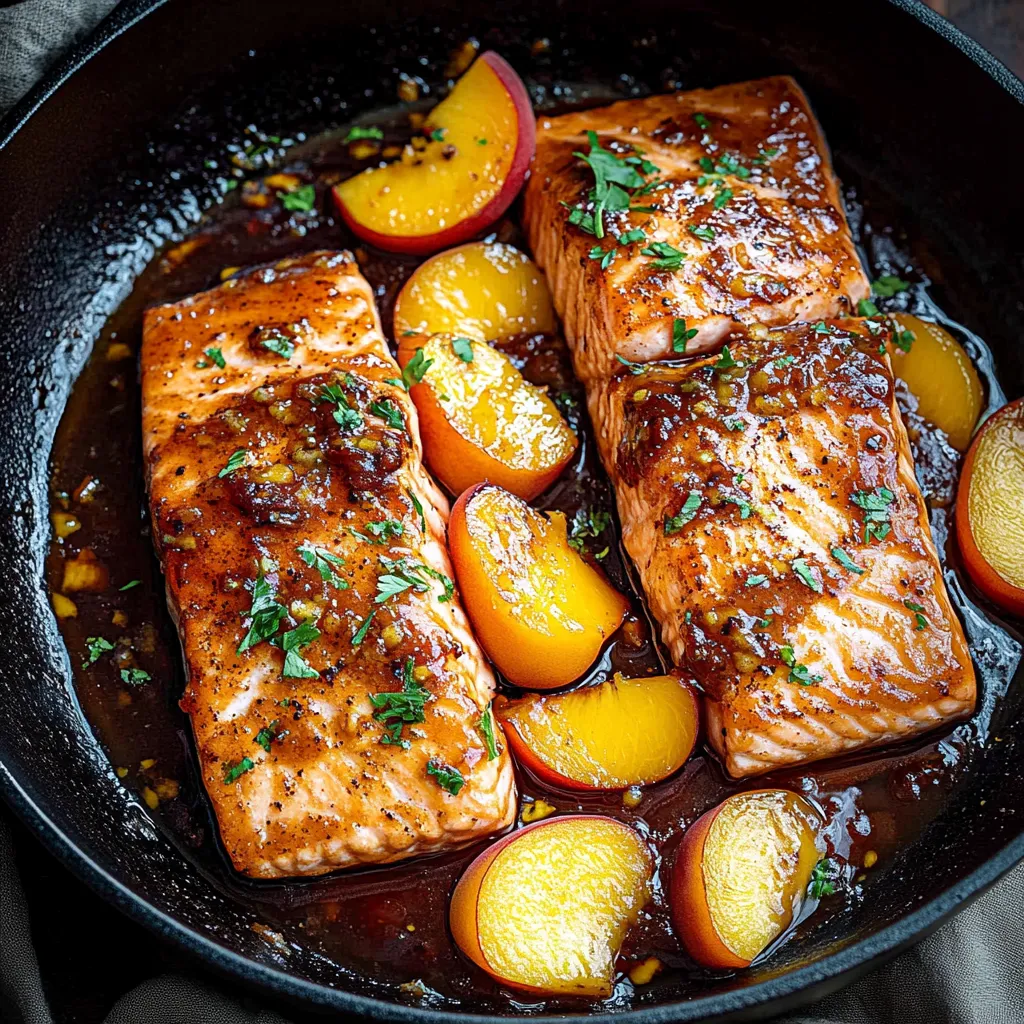 Bourbon Peach Roasted Salmon