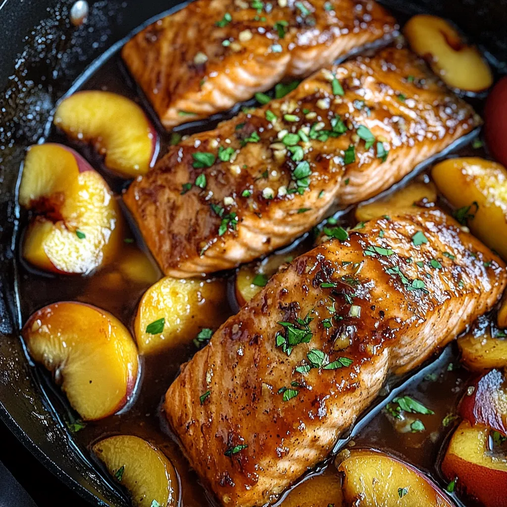 Easy Bourbon Peach Salmon Recipe