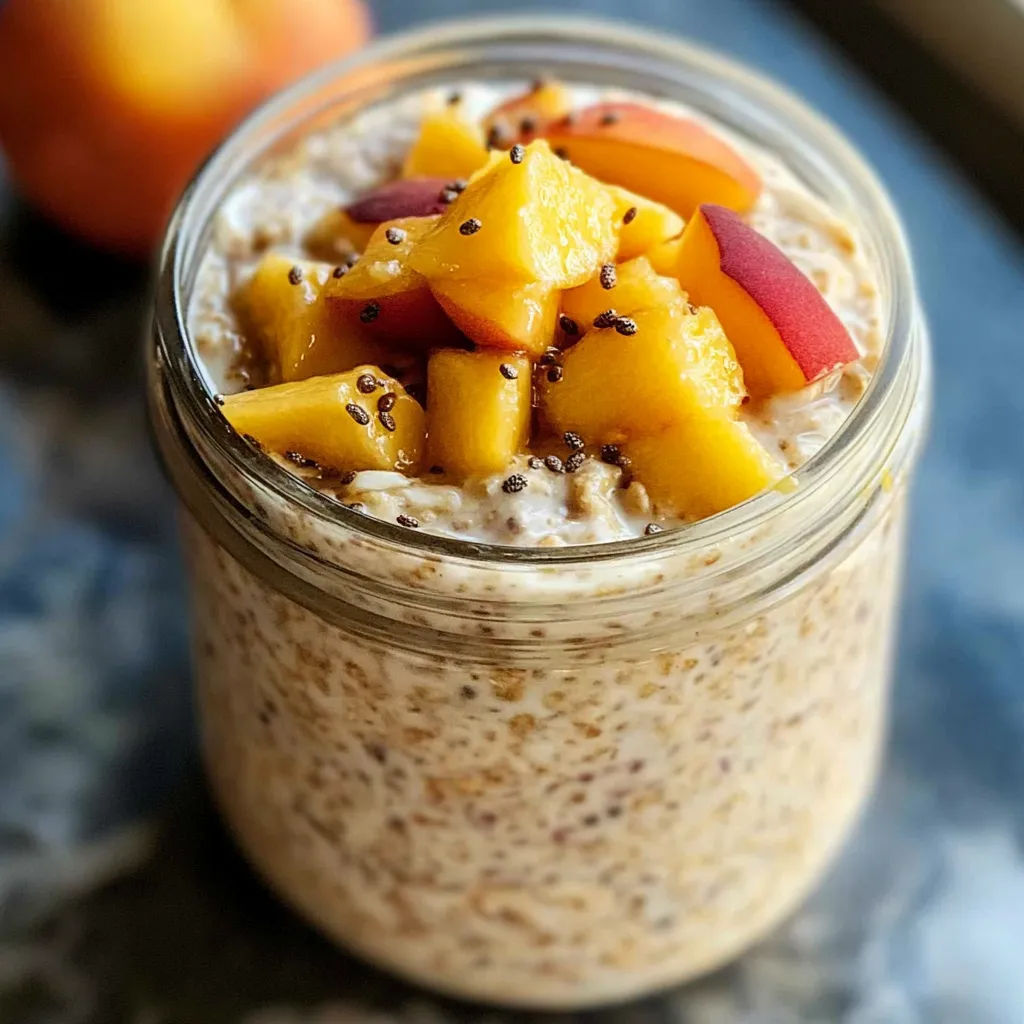 Peach Cobbler Overnight Oats