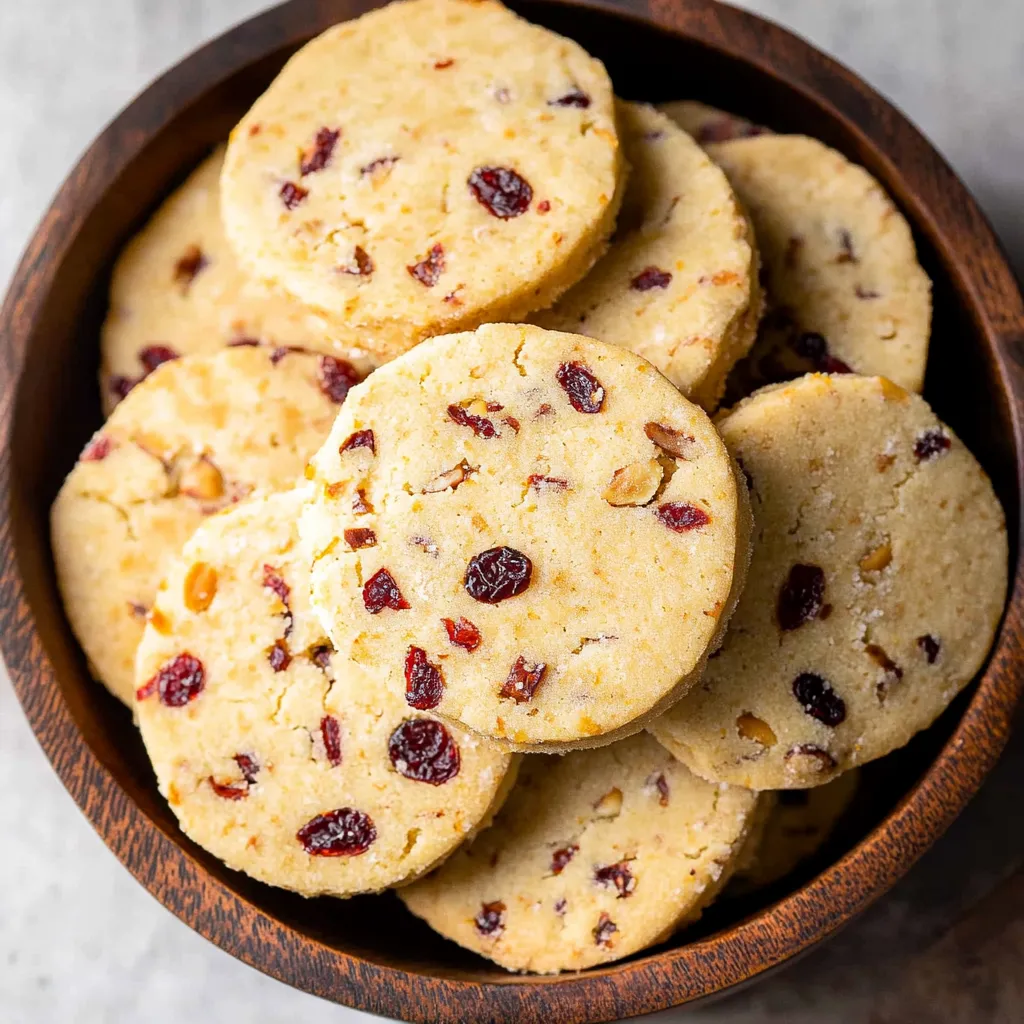 Cranberry Orange Shortbread Cookies