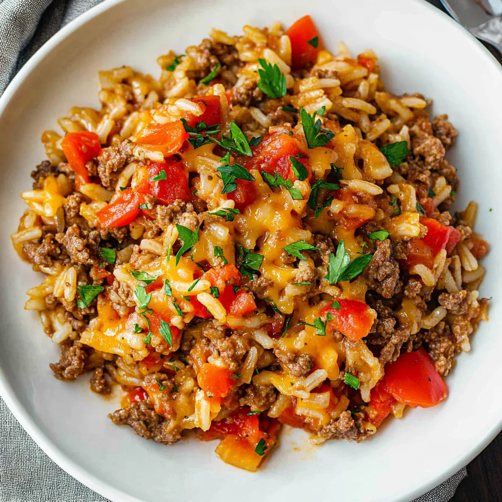 Easy Ground Beef and Rice Skillet
