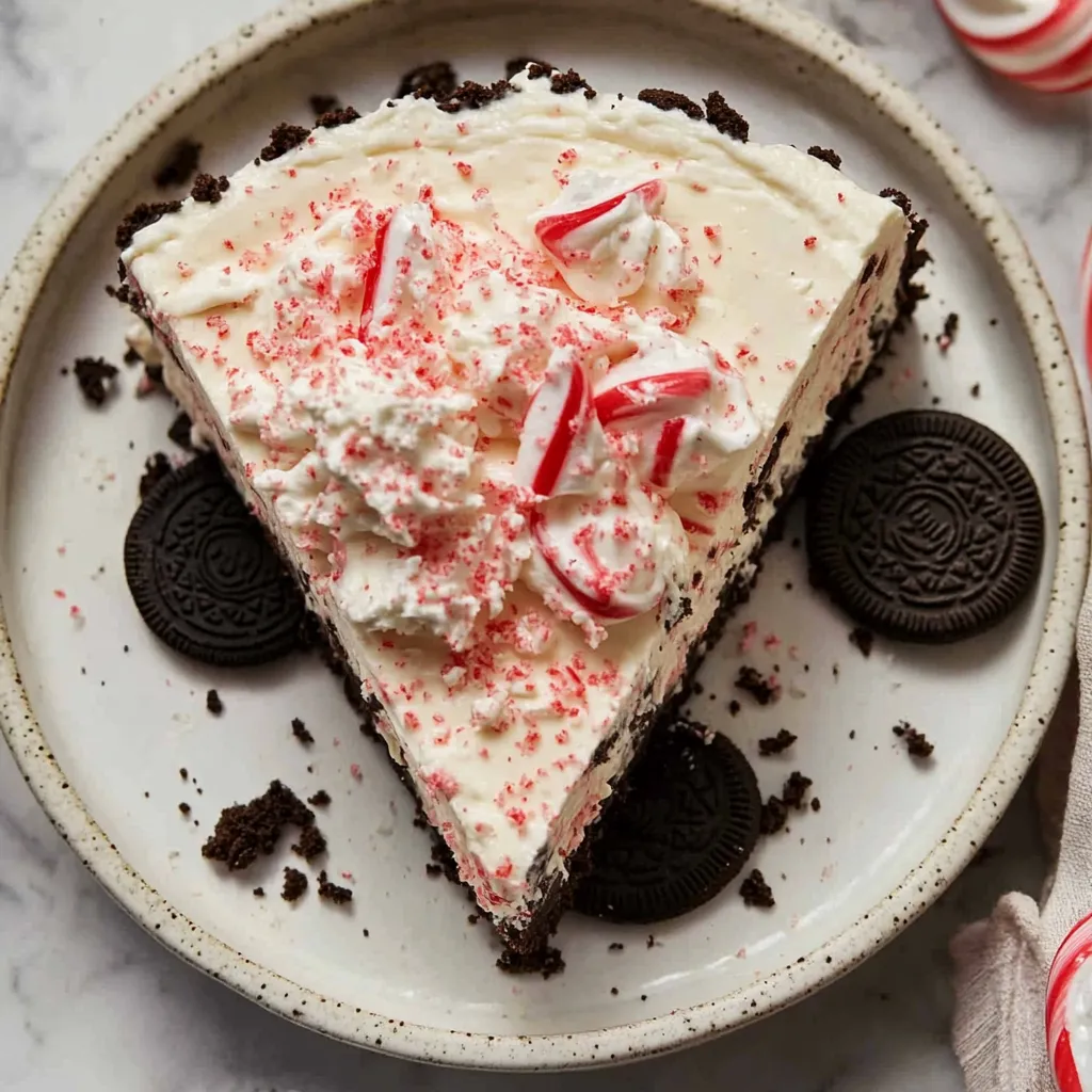 No Bake Peppermint Oreo Cheesecake
