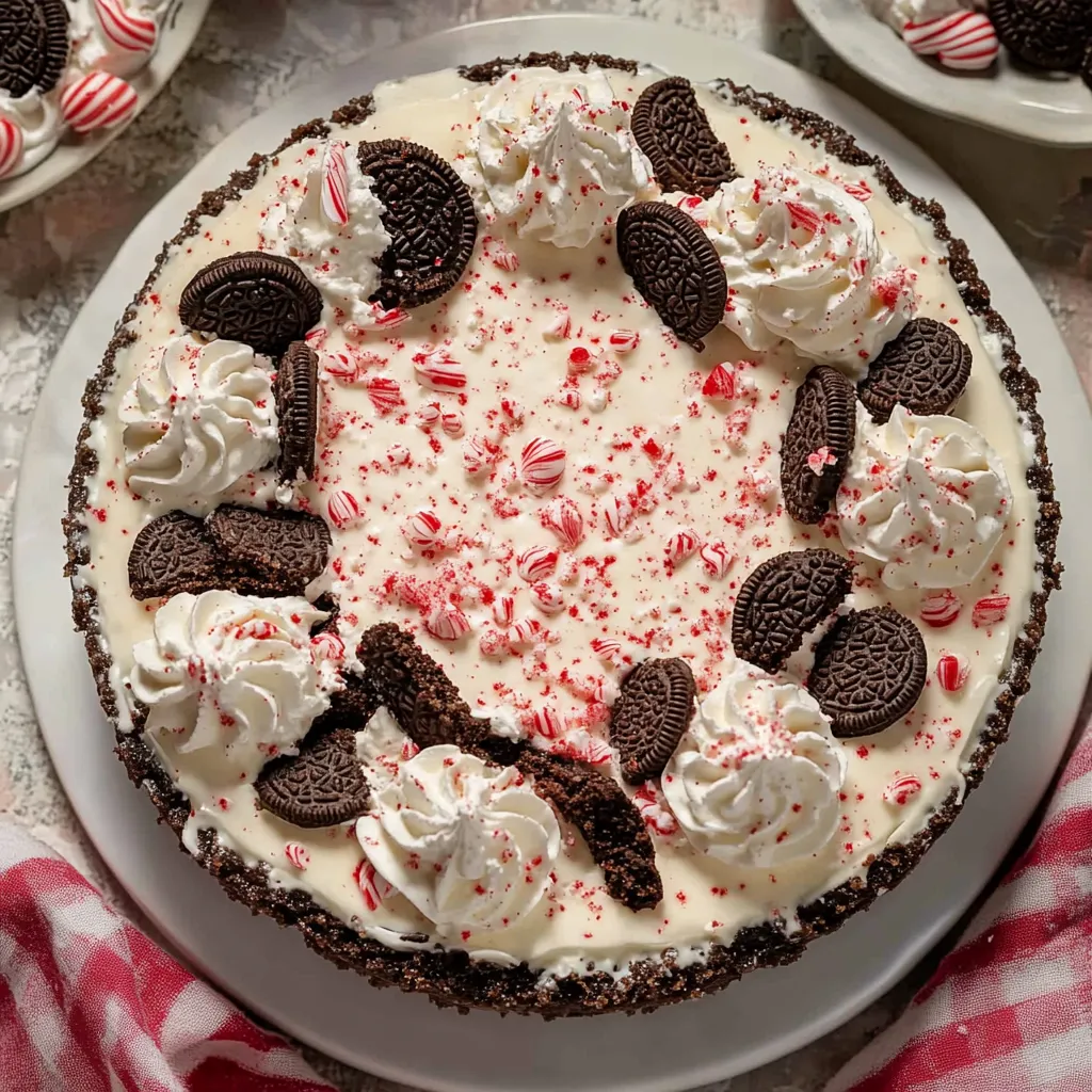 Easy Peppermint Oreo Cheesecake
