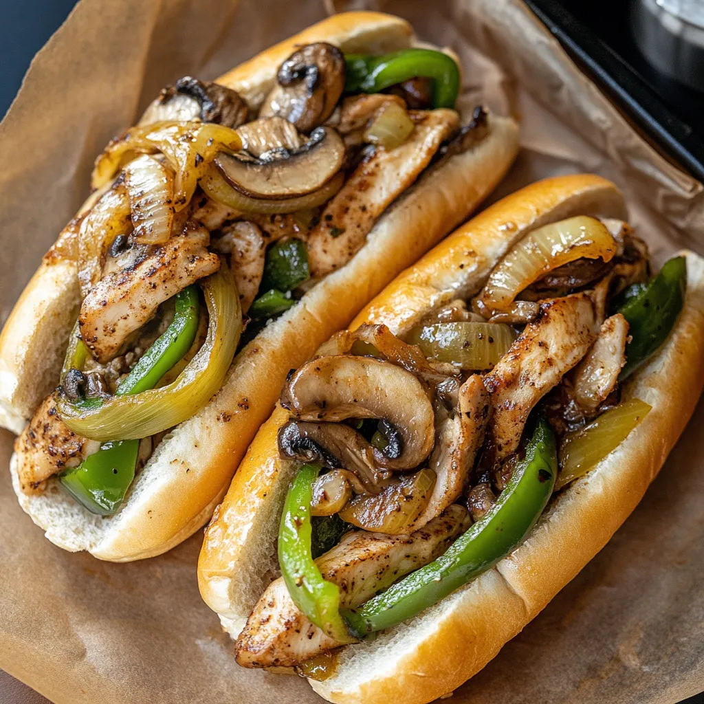 Chicken Philly Cheesesteak Sandwich