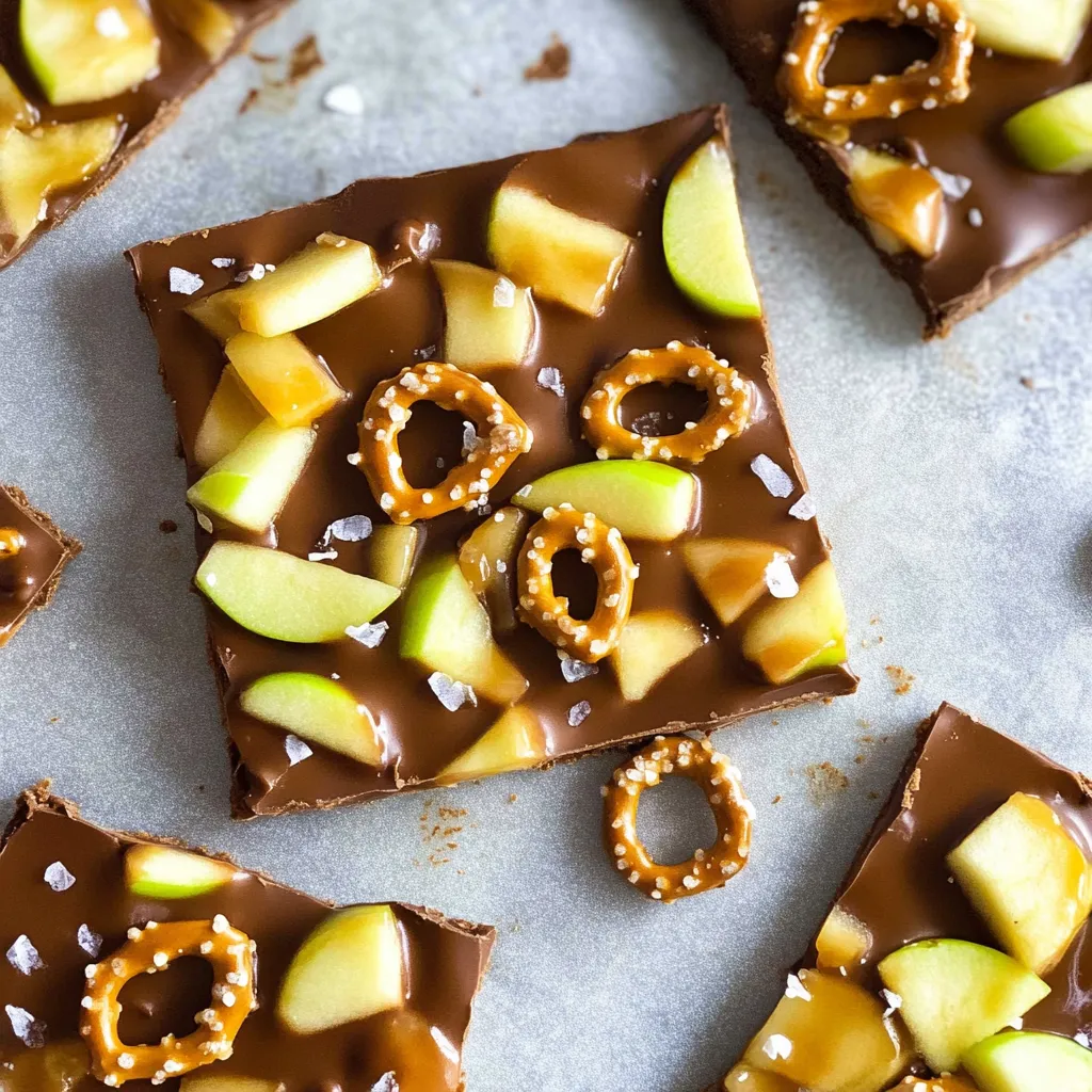 Caramel Apple Bark with Pretzels