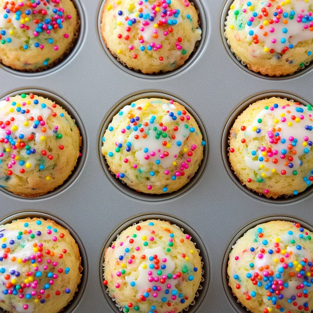 Fluffy Rainbow Sprinkle Muffins