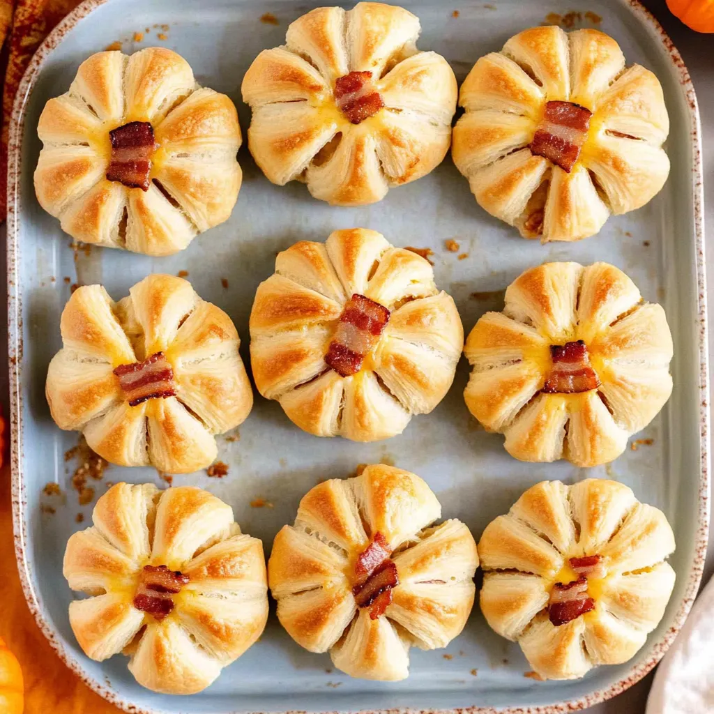 Cheese Stuffed Pumpkin Shaped Rolls