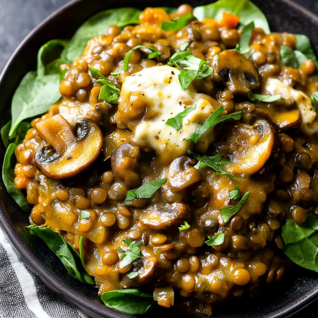 Lentil Casserole with Mushrooms