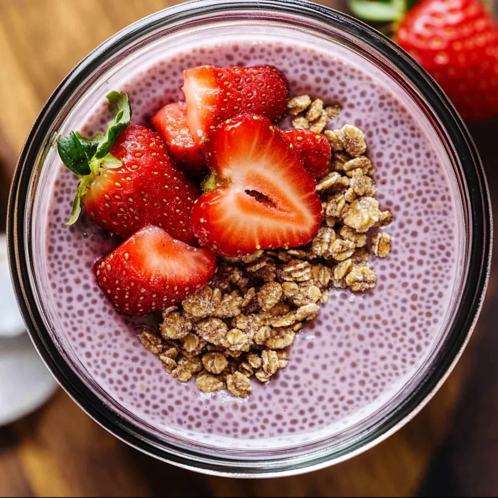 Creamy Overnight Strawberry Pudding