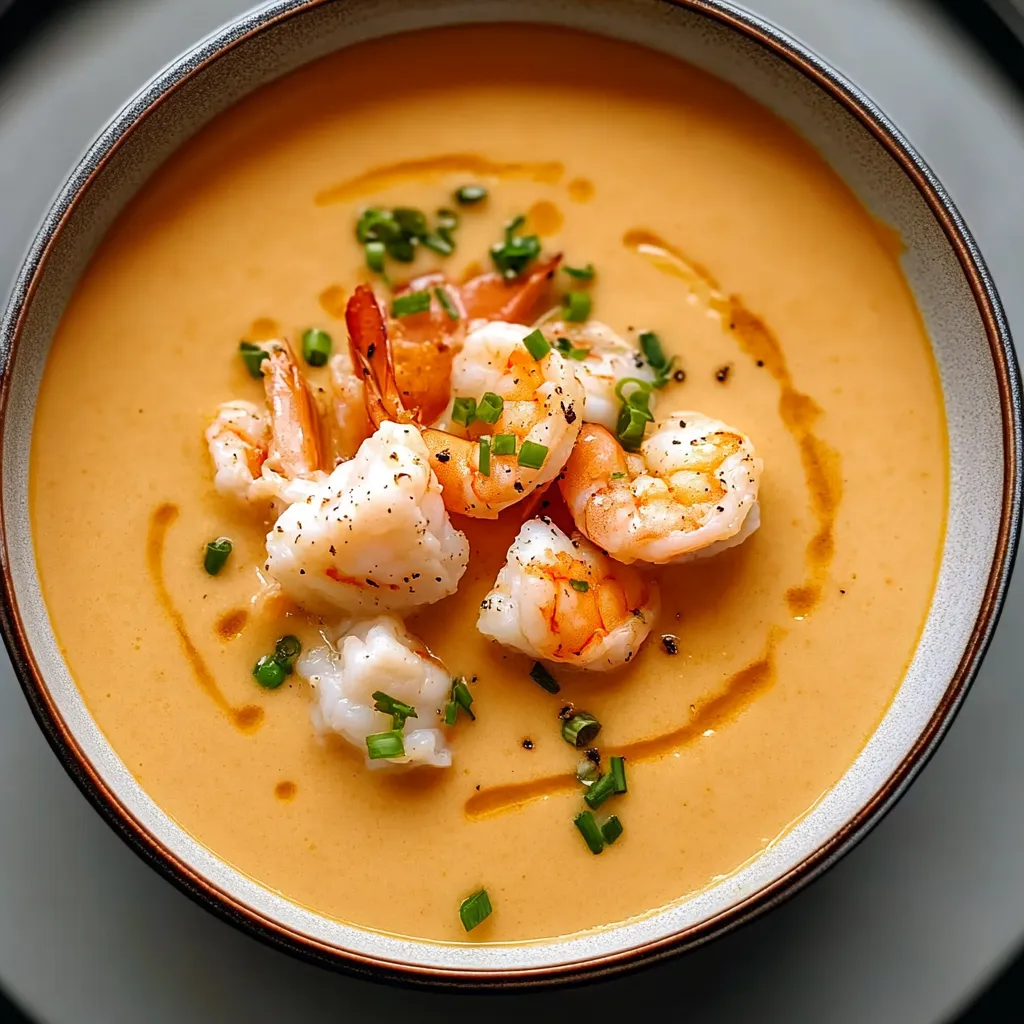 Seafood Bisque Soup with Crab and Shrimp