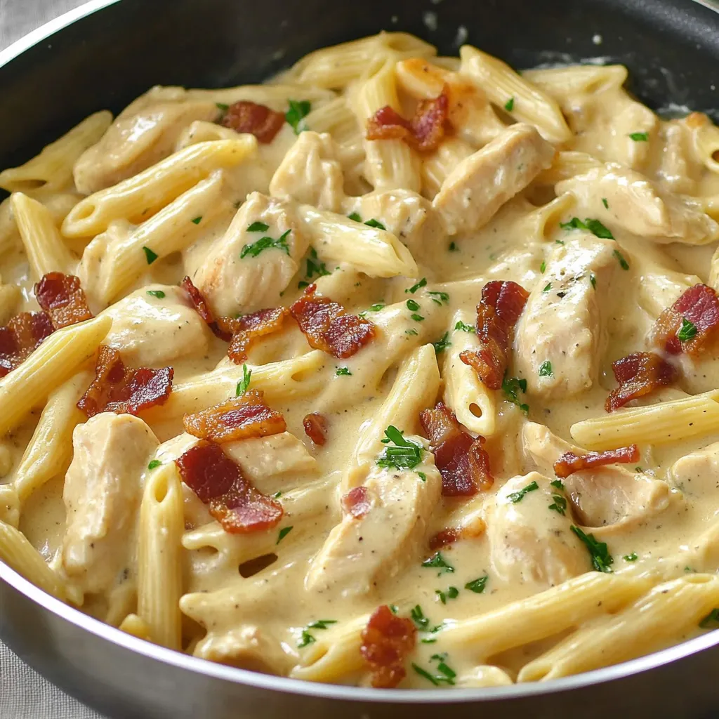 One Pot Chicken Bacon Ranch Pasta
