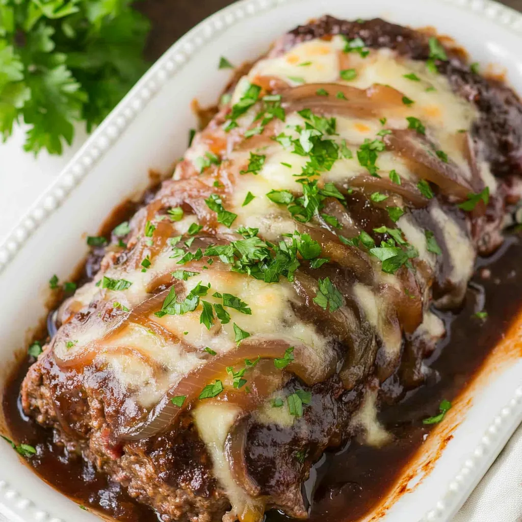 French Onion Stuffed Meatloaf