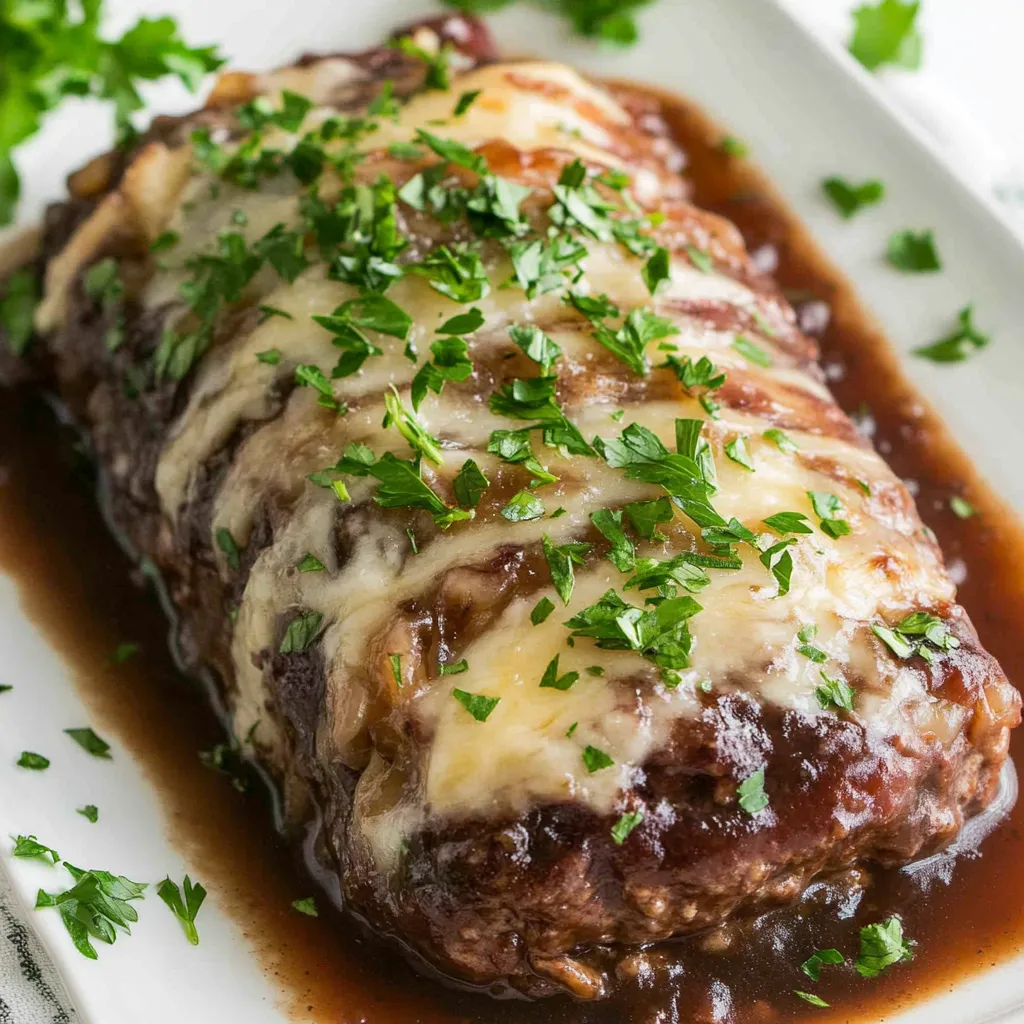 Easy French Onion Stuffed Meatloaf Recipe