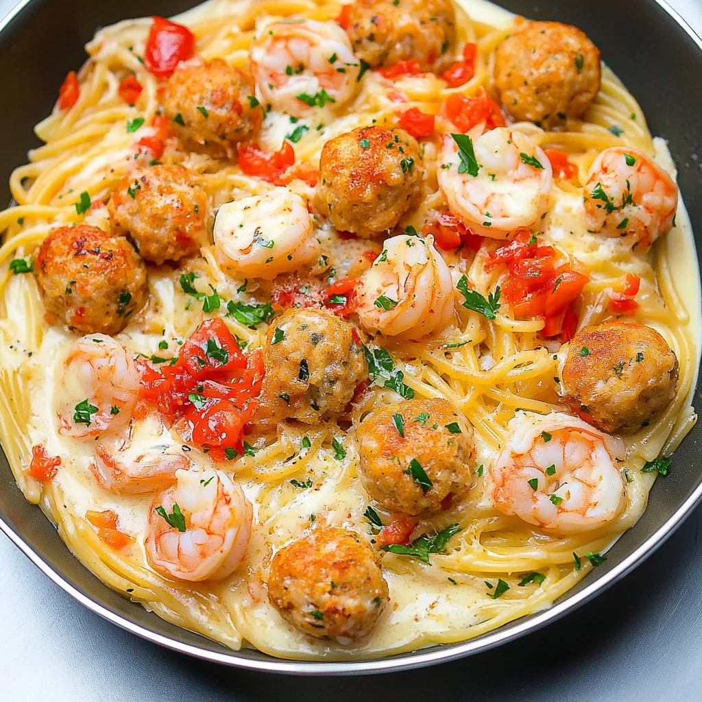 Holiday Seafood Spaghetti and Salmon Meatballs