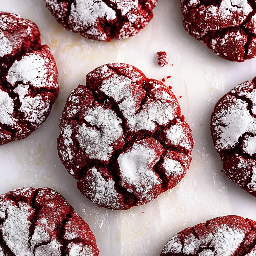 Red Velvet Crinkle Cookies