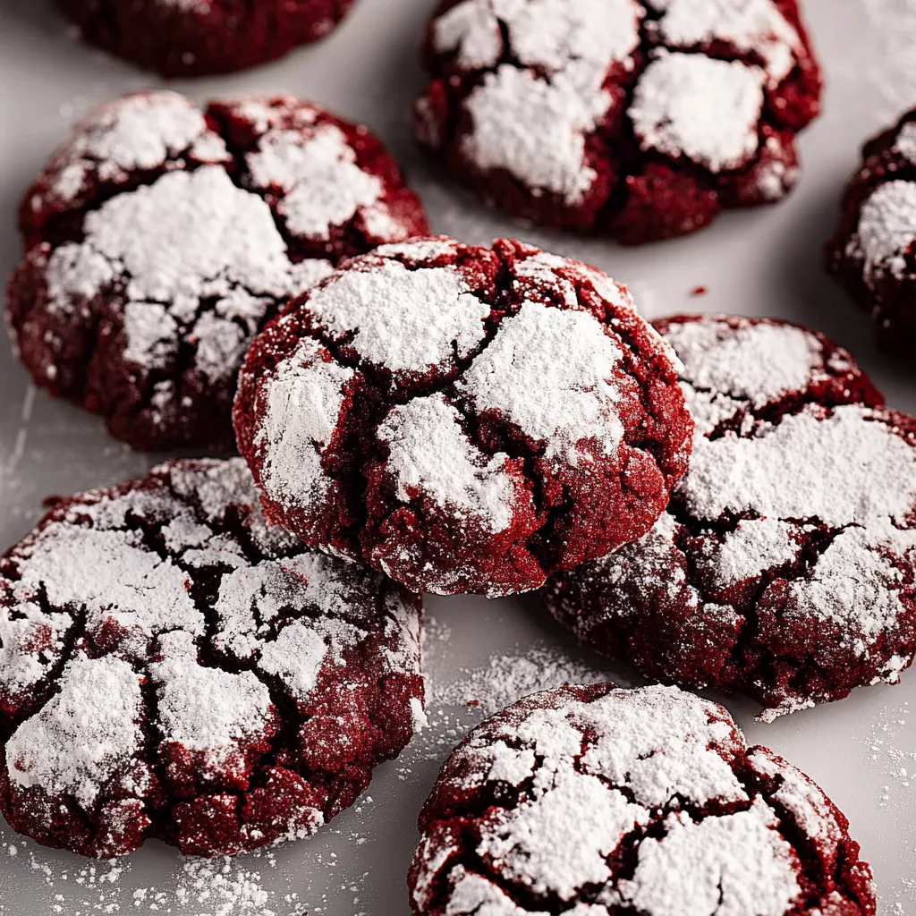Soft Red Velvet Crinkle Cookies