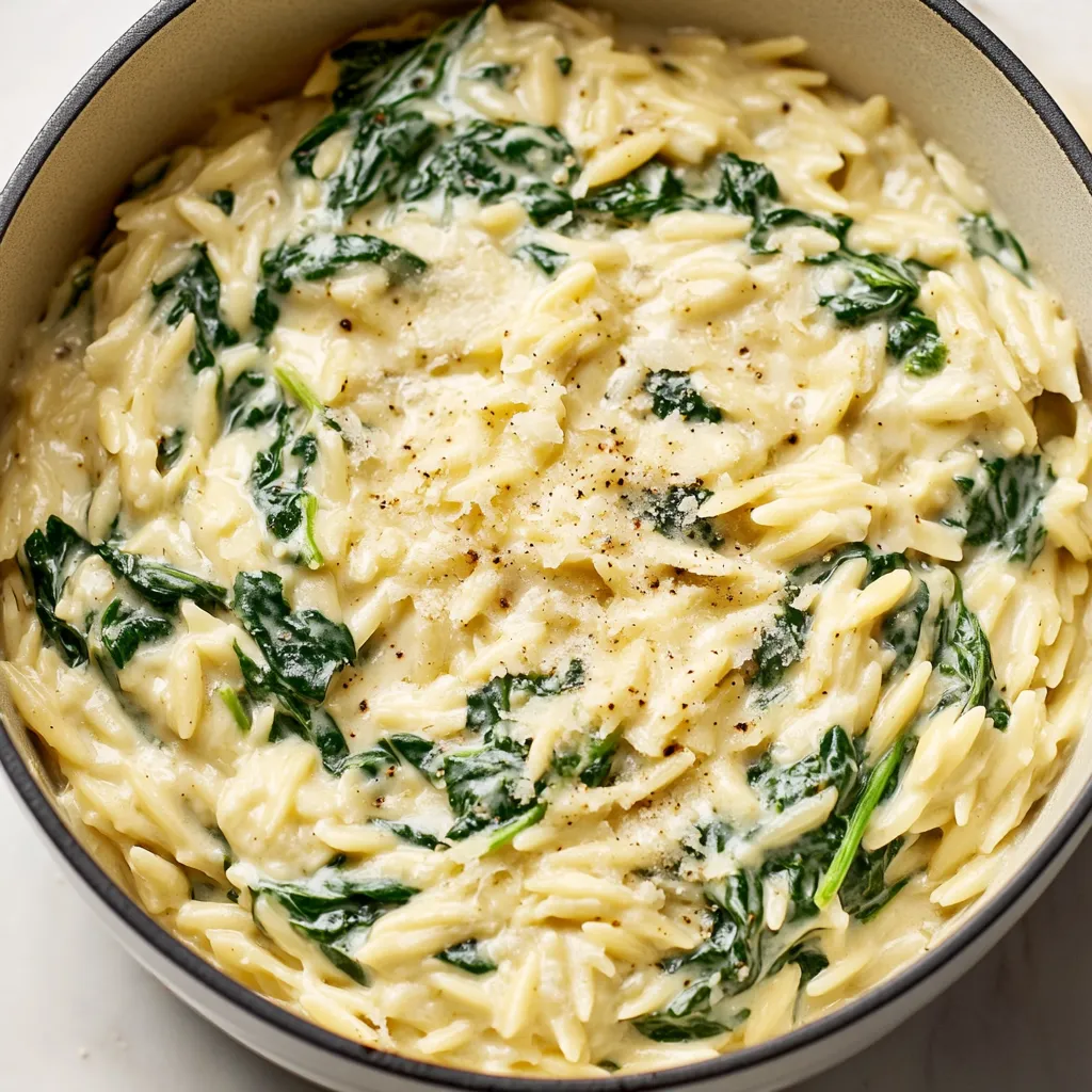 Garlic Spinach Orzo