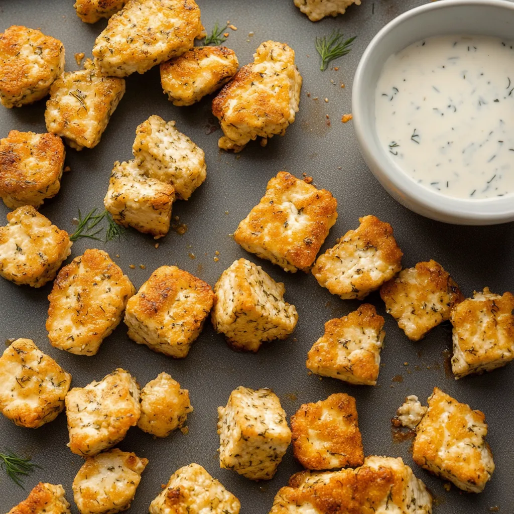 Crispy Dill Pickle Tofu Bites