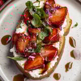 Strawberry Toast with Goat Cheese
