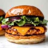 Sweet Potato Cheddar BBQ Chicken Burgers