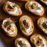 Whipped Feta Crostinis with Hot Honey and Pecans